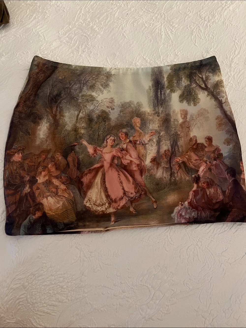 Edikted Vintage Scene Mini Skirt - Pink, Brown, Green